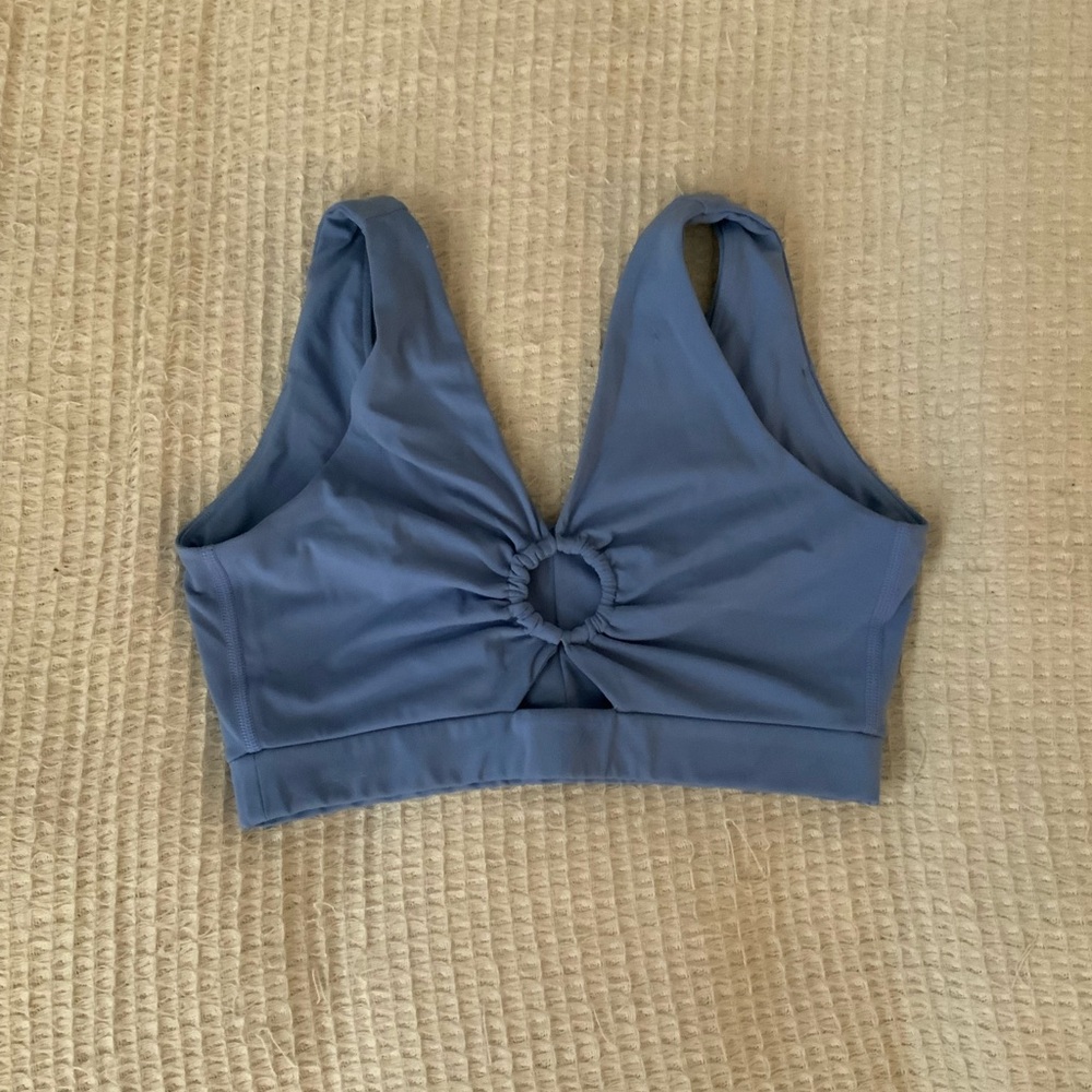 Whitney Simmons x GymShark V2 Blue Crop Top Sports Bra Tank Retro Lounge XS - Picture 6 of 7